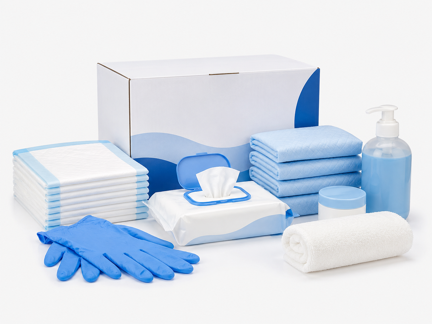 Medical Supplies: Gloves, underpads and care essentials